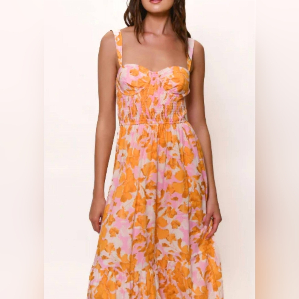 NWT HUTCH | $361 Stefani Floral Midi Dress - Picture 2 of 8